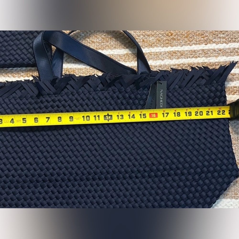 Naghedi Navy Woven Tote NWT - Picture 14 of 14